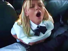 A Group Of Blond School Girls Take A Ride On The Bus. As They Sit There, One Of Them Slips Her Skirt Off To Reveal That She Has Been Waiting For This 